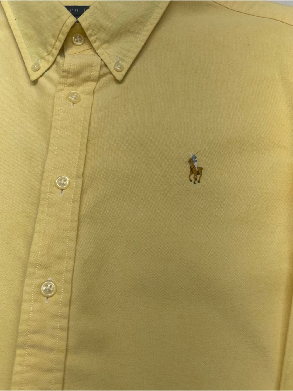 Ralph Lauren Women’s Classic Fit Light Yellow Button-Down Oxford Shirt size 16 - Picture 2 of 11